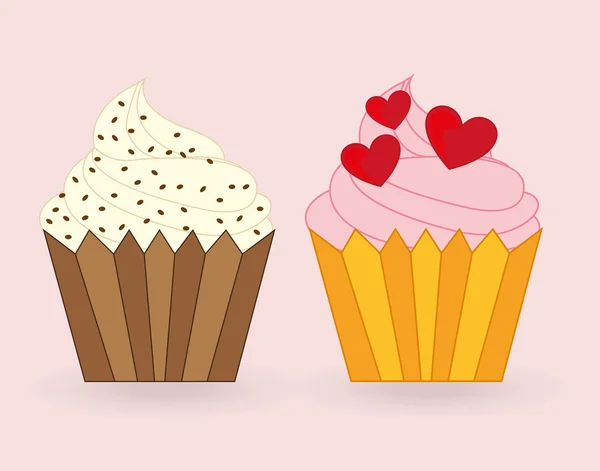 Édes cupcake — Stock Vector