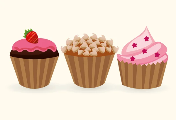 Édes cupcake — Stock Vector