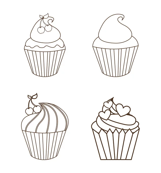 Édes cupcake — Stock Vector