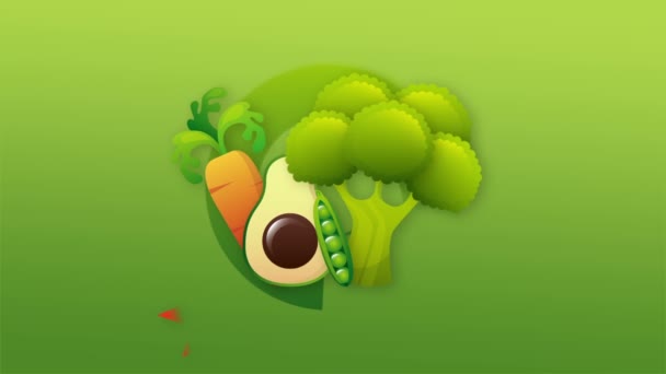 Vegetales Vídeo animación — Vídeo de stock