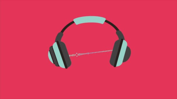 Auriculares Animación de vídeo — Vídeo de stock