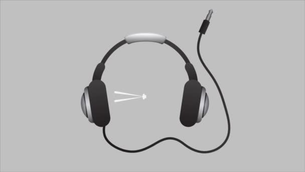 Ícone de fone de ouvido, Animação em vídeo — Vídeo de Stock