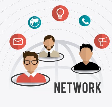Network design illustration clipart