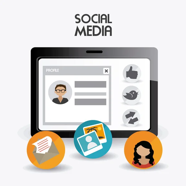 Sociální media design — Stockový vektor