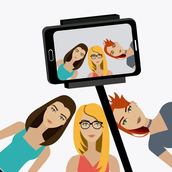 Ilustración de diseño selfie . — Vector de stock