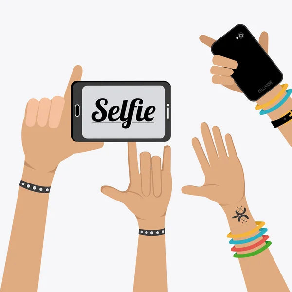 Selfie ontwerp illustratie. — Stockvector