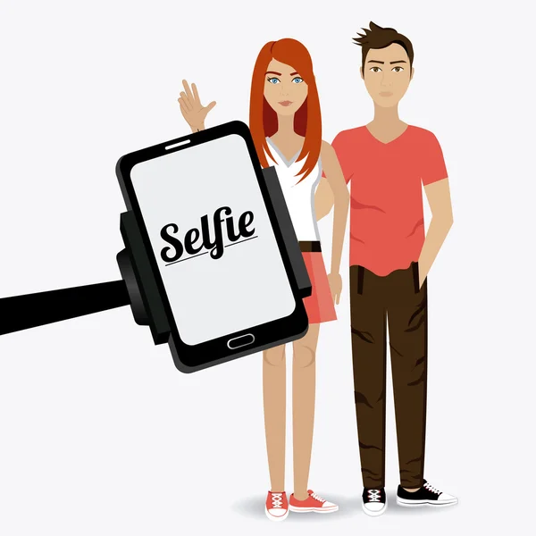 Selfie ontwerp illustratie. — Stockvector