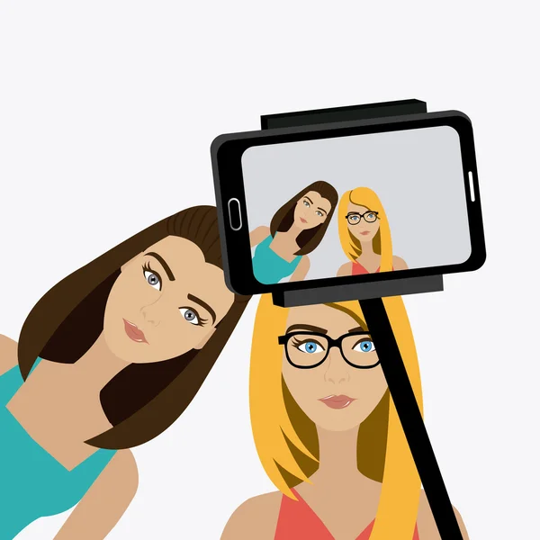 Ilustrasi desain selfie . - Stok Vektor