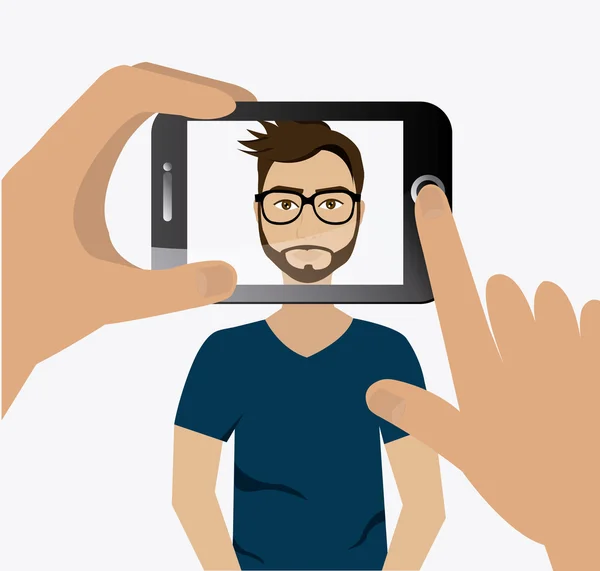 Ilustración de diseño selfie . — Vector de stock