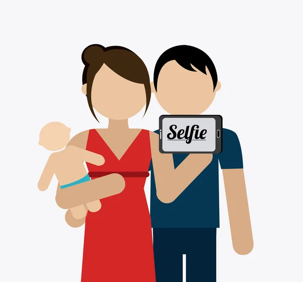 Selfie の設計図. — ストックベクタ