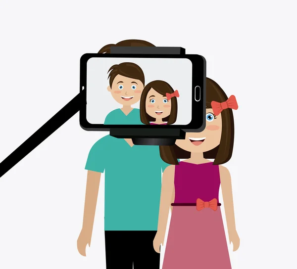 Ilustración de diseño selfie . — Vector de stock