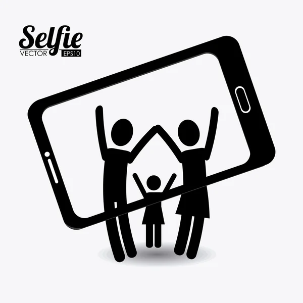 Selfie design illustration. — Stock vektor