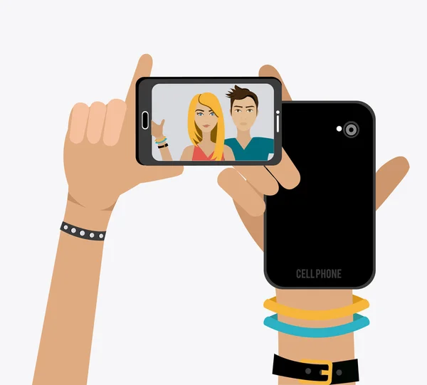 Illustrazione selfie design . — Vettoriale Stock
