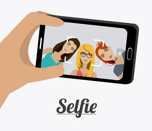 Selfie ontwerp illustratie. — Stockvector