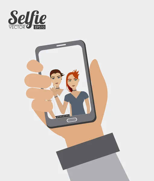 Selfie ontwerp illustratie. — Stockvector