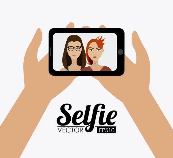 Illustration de design selfie . — Image vectorielle