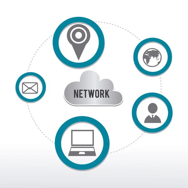 Network design illustration — Stock Vector
