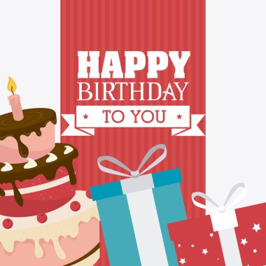 Mutlu doğum günü kartı tasarımı.