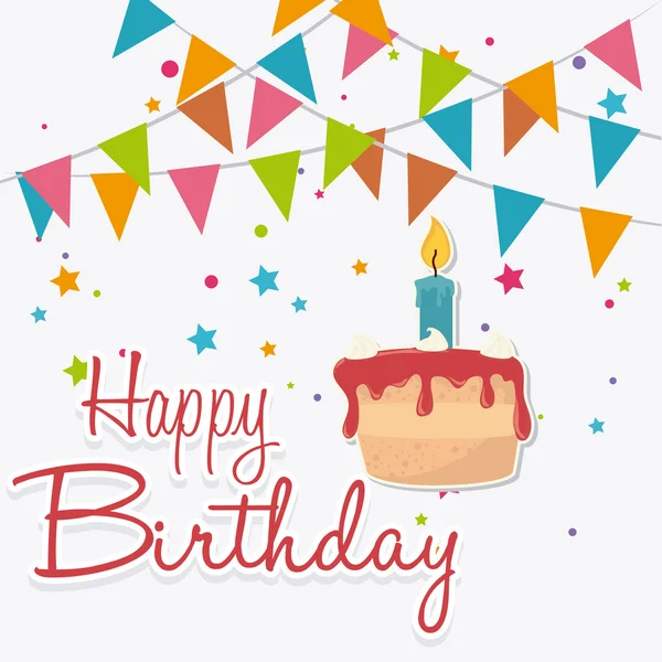 Diseño feliz tarjeta de cumpleaños. — Vector de stock