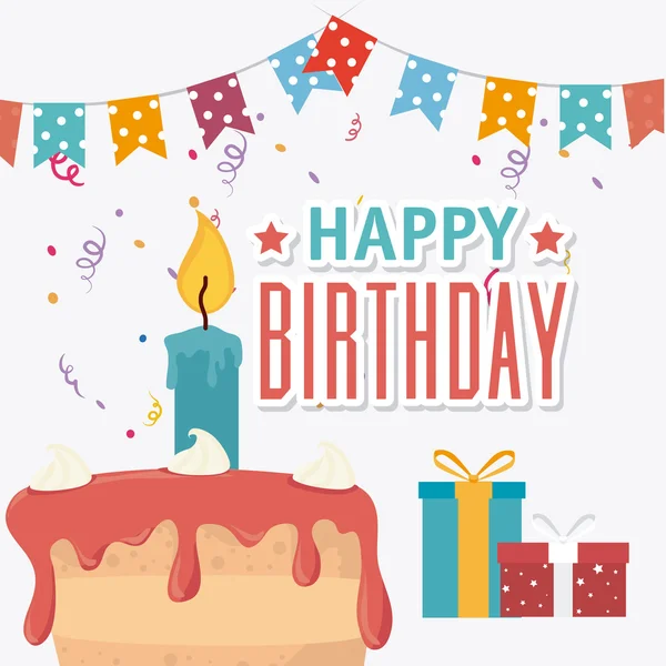 Happy birthday card design. — Stock Vector