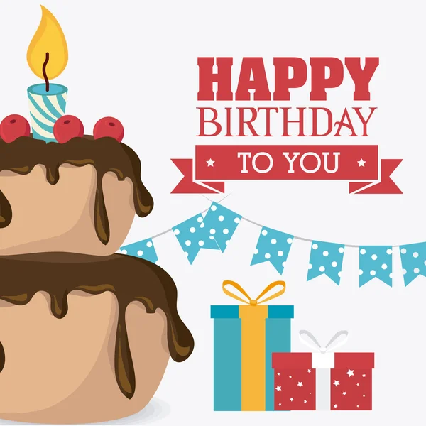 Happy birthday card design. — Stock Vector