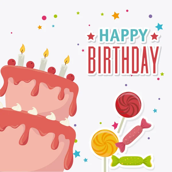 Happy birthday card design. — Stock Vector