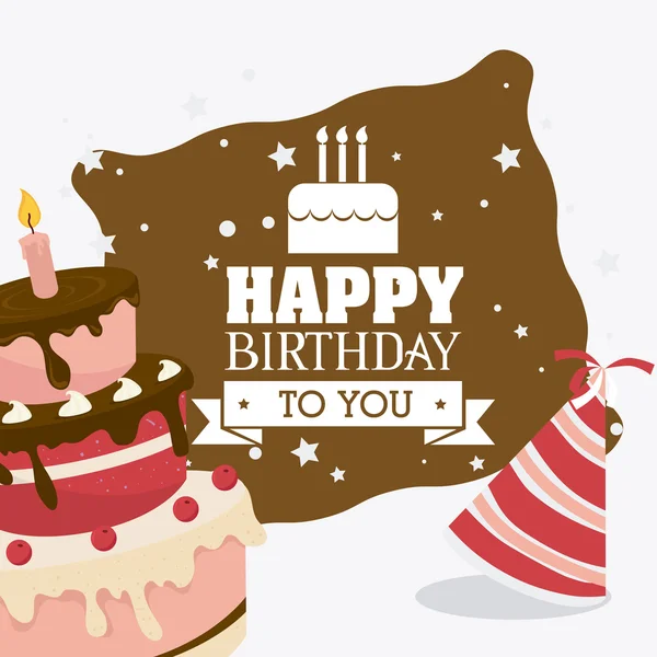 Felice compleanno carta di design. — Vettoriale Stock