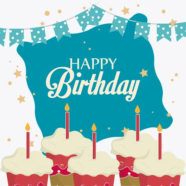 Happy birthday card design. — Stockový vektor