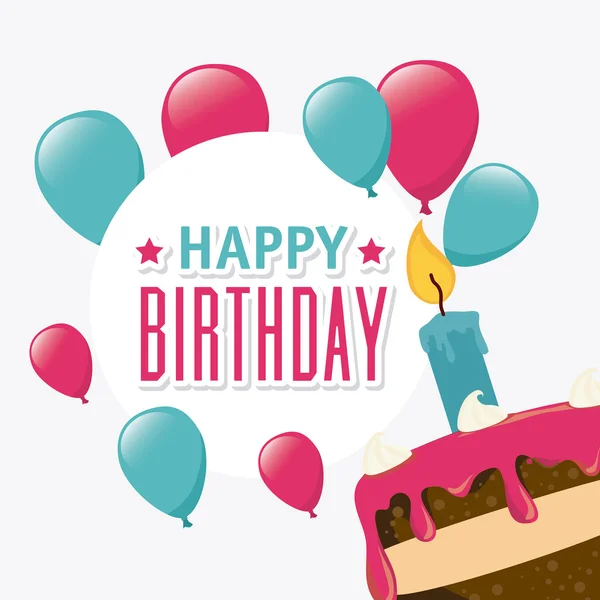 Diseño feliz tarjeta de cumpleaños. — Vector de stock