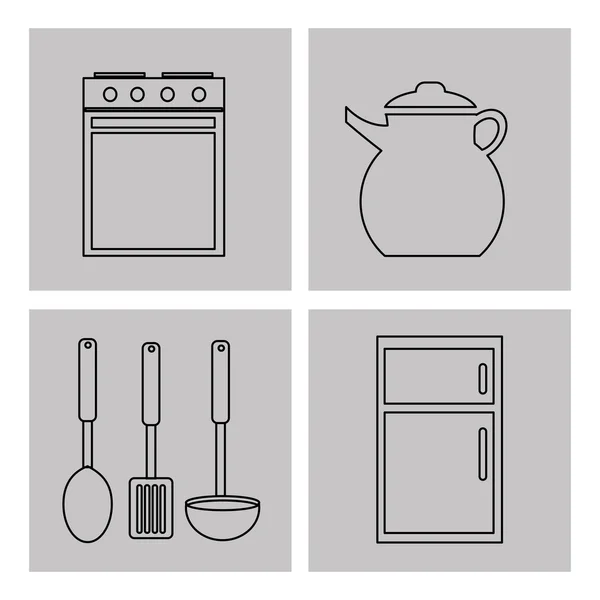 Design della cucina. — Vettoriale Stock