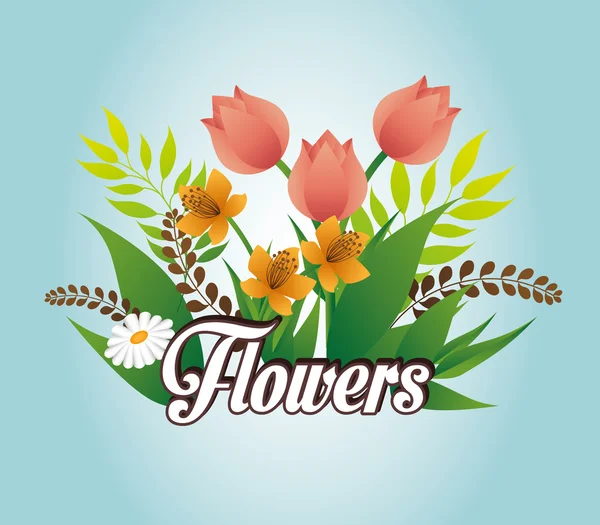 Diseño de flores . — Vector de stock