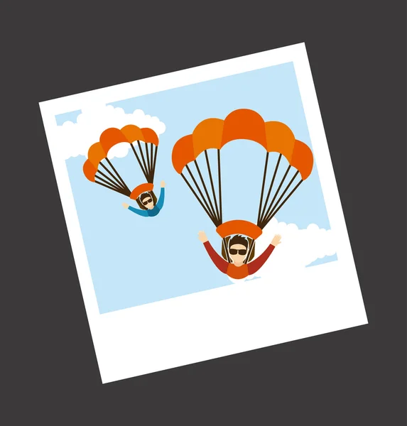 Parachute fly — Stock Vector