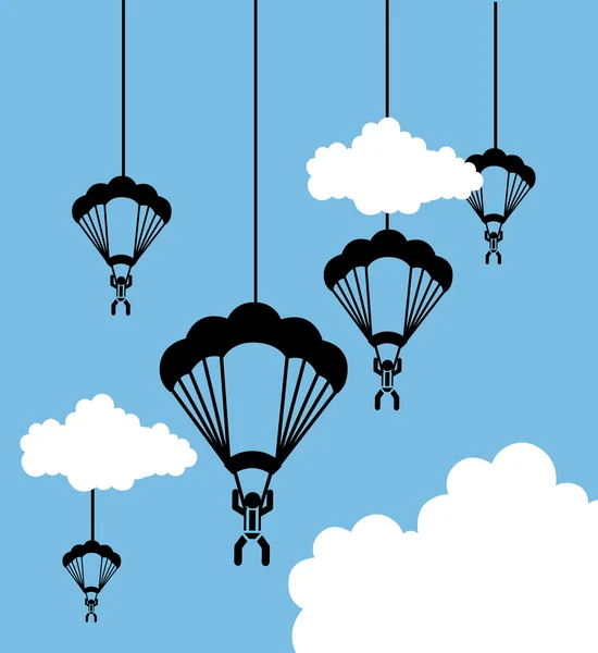 Parachute fly — Stock Vector