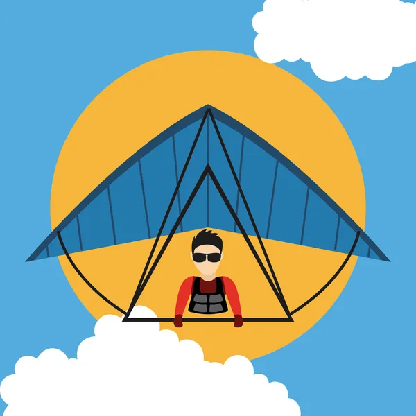 Parapente esporte —  Vetores de Stock