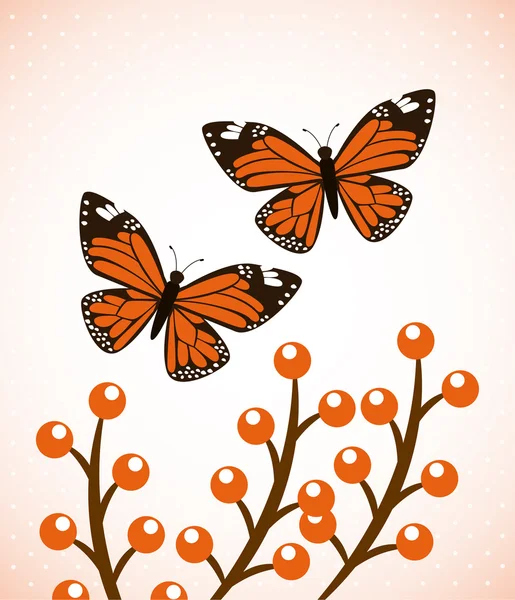 Tarjeta de mariposas — Vector de stock