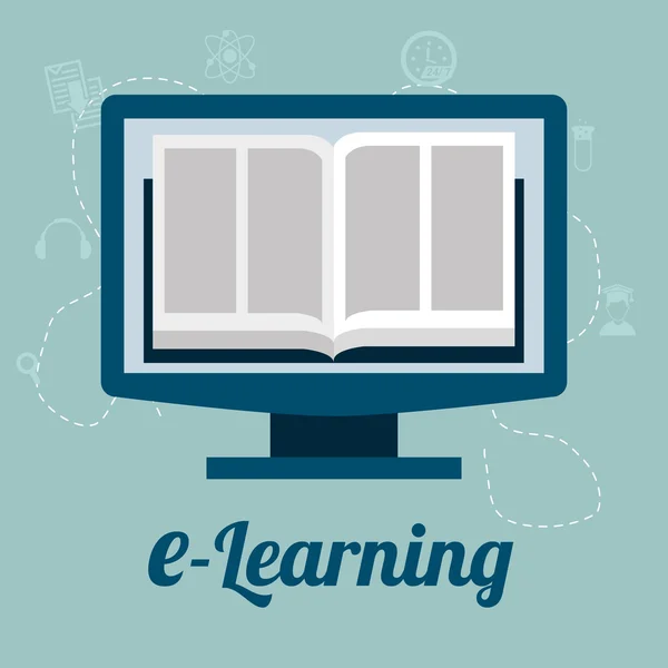 Concetto di e-learning — Vettoriale Stock