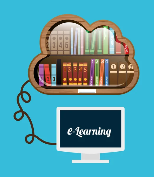 Concetto di e-learning — Vettoriale Stock