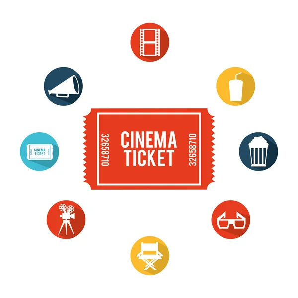 Diseño de iconos de cine — Vector de stock