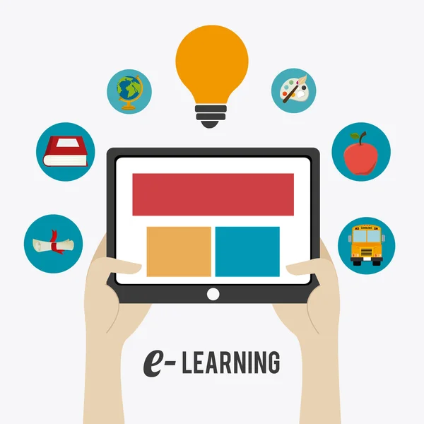 E- learning design illustration — Stock Vector