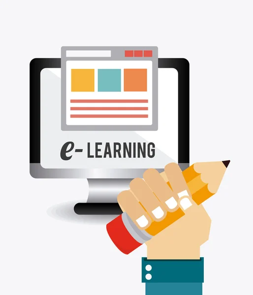 E- ilustração de design de aprendizagem —  Vetores de Stock