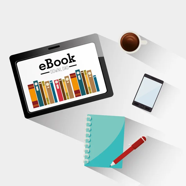 EBook ontwerp illustratie — Stockvector