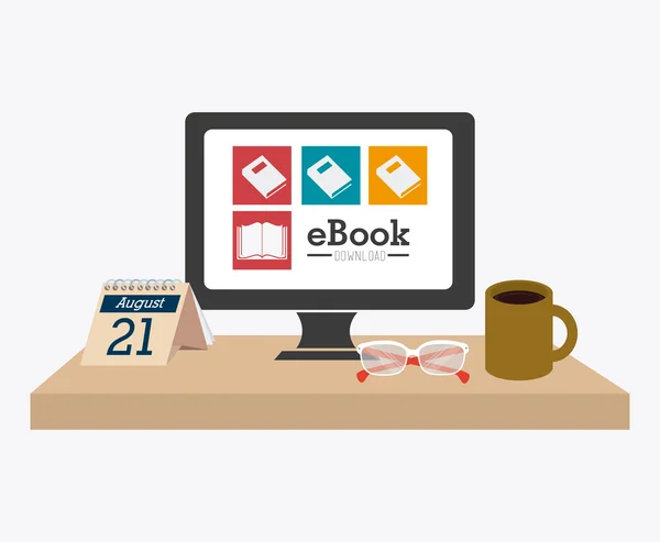 Ebook design illusztráció — Stock Vector