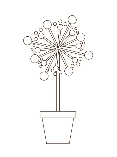 Icône de pot de fleurs — Image vectorielle