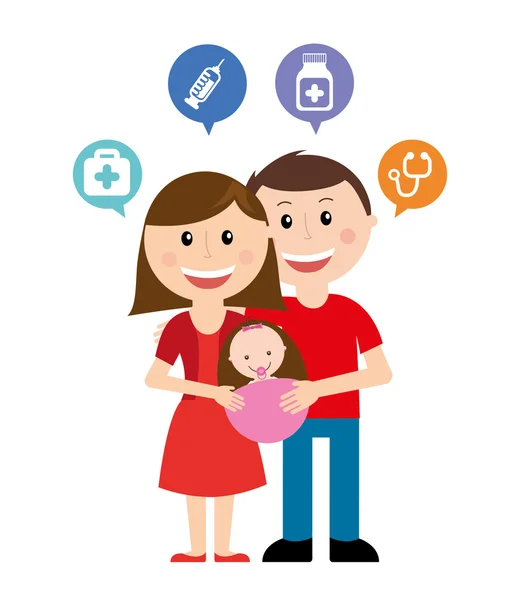 Familia feliz — Vector de stock