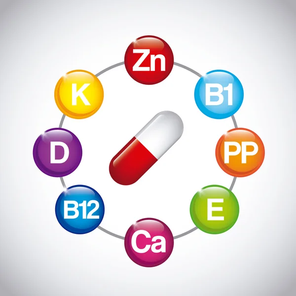 Suplementos nutricionais —  Vetores de Stock