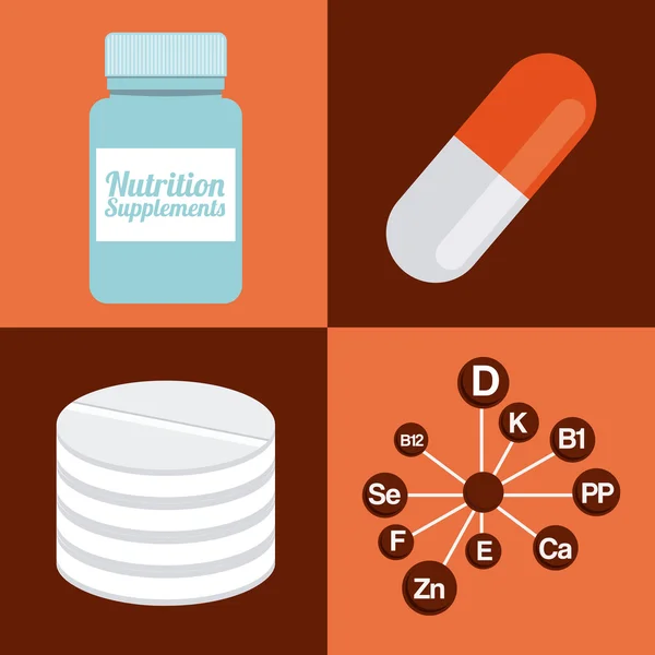 Nahrungsergänzungsmittel — Stockvektor