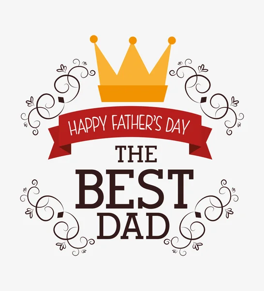 Happy fathers day card design. — Stock Vector