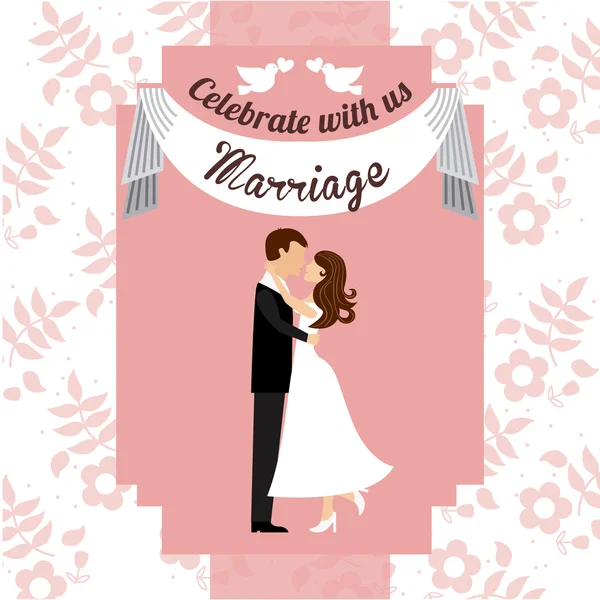 Tarjeta de boda — Vector de stock