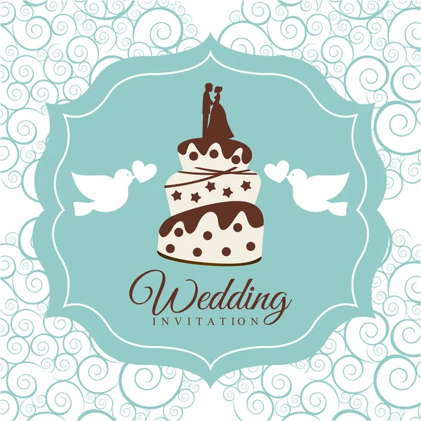 Tarjeta de boda — Vector de stock