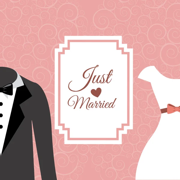 Tarjeta de boda — Vector de stock